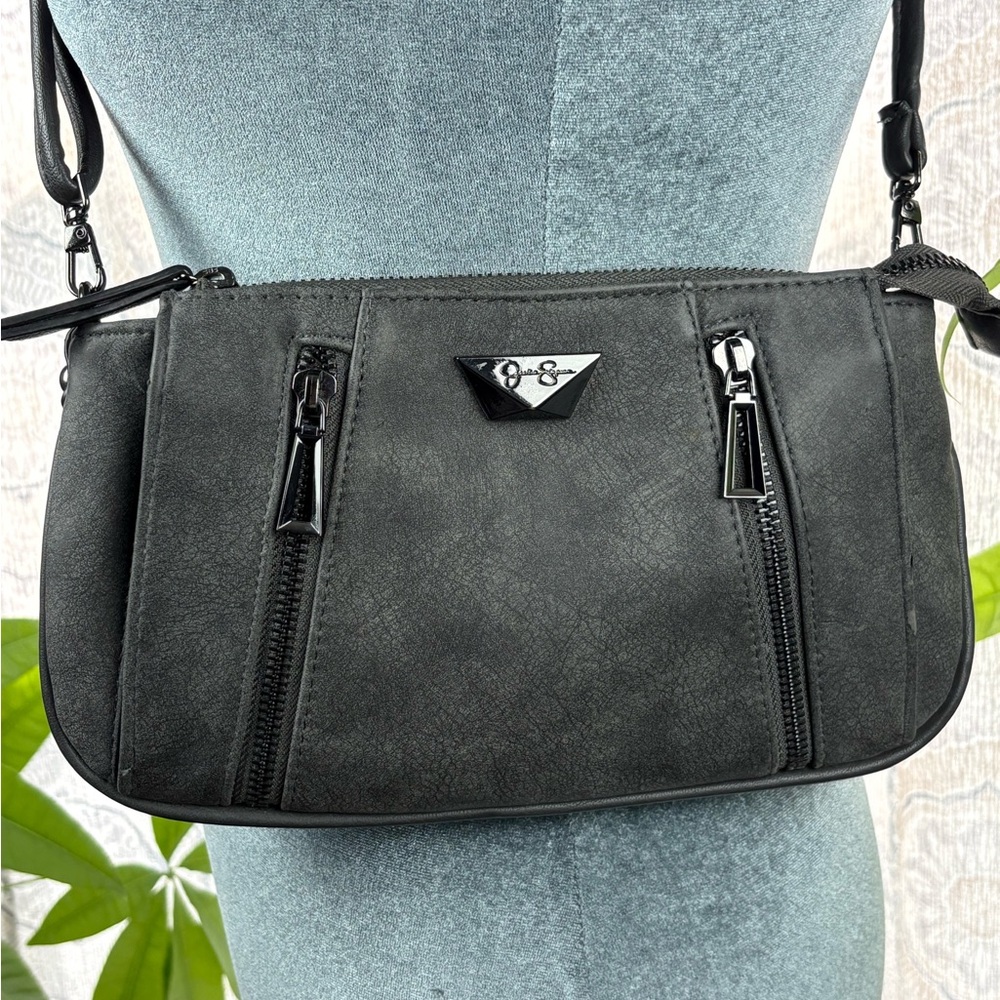 Jessica Simpson Black Crossbody Bag with Supple Faux Leather Adjustable Strap - Picture 1 of 10